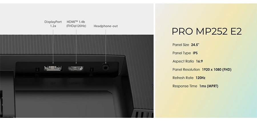 MSI PRO MP252 E2 Gaming Monitör H19