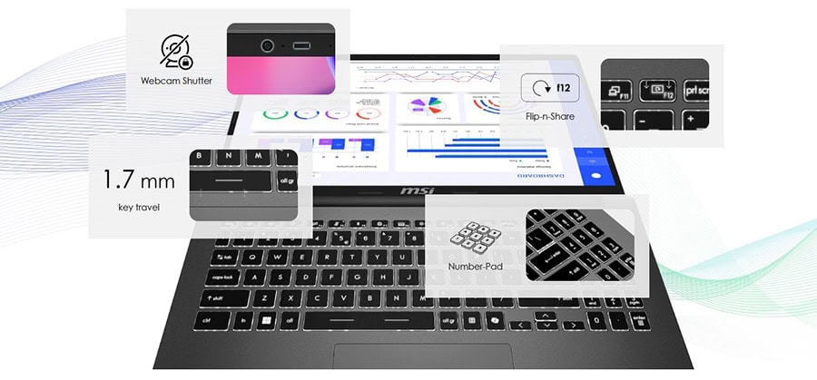 MSI MODERN 15 F13MG-631XTR FreeDos Laptop H8