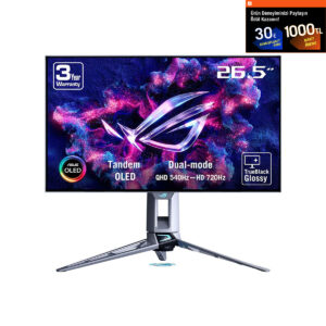 Asus Rog Swift Oled Pg27aqwp W 26.5 Inç 540hz 2k Qhd 0.02ms 720hz Hd Dual Mode Adaptive Sync Tandem Oled Pivot Gaming Monitör 1