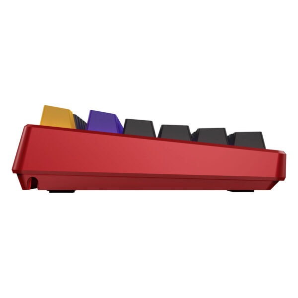 Renkli ve hareketli mekanik klavye tuşları, yüksek performans ve yarışma oyunları için optimizasyon, ergonomik tasarım ve dayanıklı yapı ile detaylı odaklı.