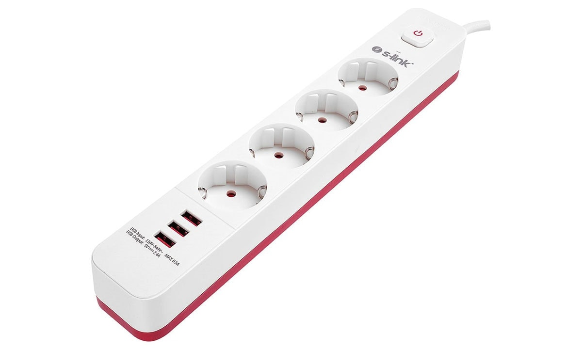 4’lü Akım Korumalı Beyaz Priz ile Elektroniklerinizi Koruyun