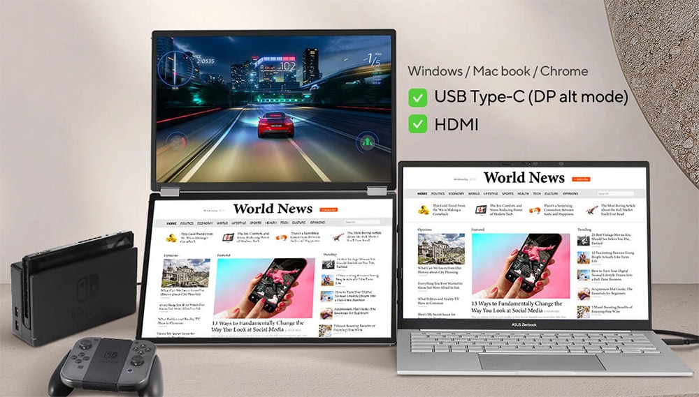 Oyun ve teknolojik ürünlerle uyumlu ekranlar ve dizüstü bilgisayarlar, Nintendo Switch ve konsol aksesuarları, yüksek performanslı oyun deneyimi için ideal.