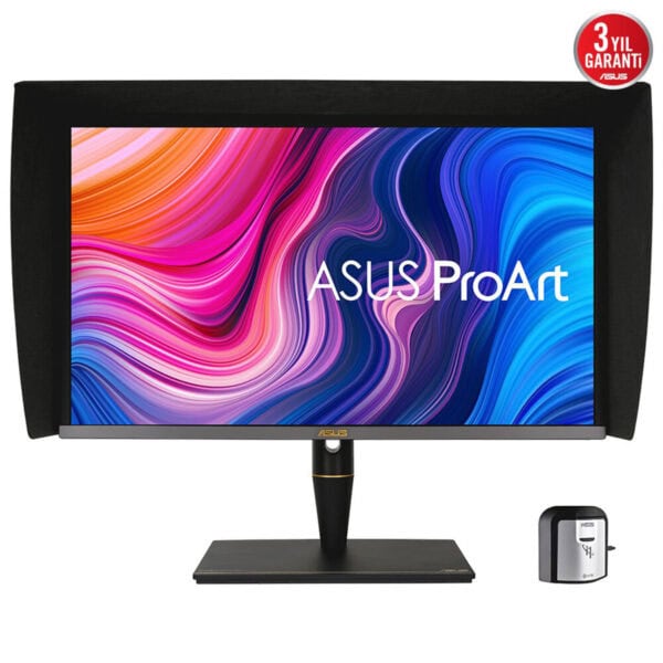 Yüksek çözünürlüklü ASUS ProArt monitör, renk doğruluğu ve profesyonel tasarım için mükemmel ekran deneyimi sunar. Masaüstü ve grafik tasarım çalışmalarında ideal kullanım sağlar.