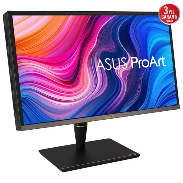 Görüntülenen monitör, ASUS ProArt 4K profesyonel ekran, yüksek renk doğruluğu ve görsel performans sunar, tasarımcılar ve içerik üreticiler için ideal, şık ve modern dizayna sahip, 3 yıl garanti ile satışta.