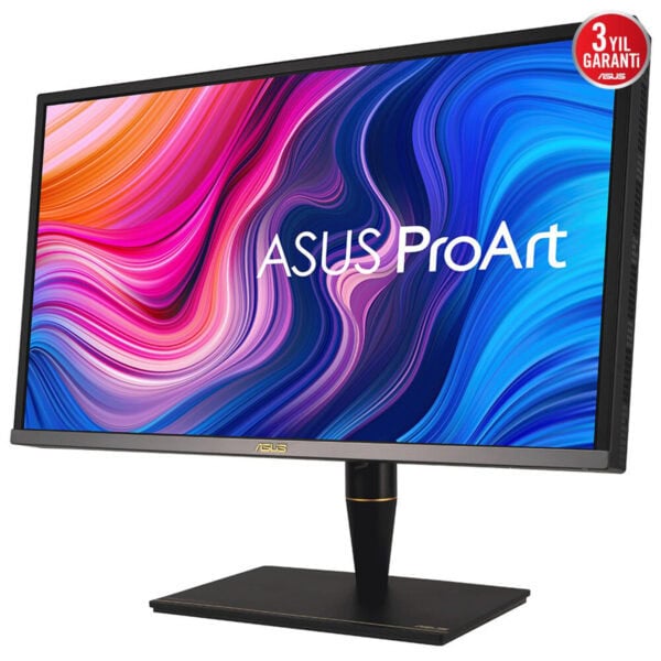 Yüksek çözünürlüklü ASUS ProArt 27 inç 4K profesyonel grafik ve tasarım monitörü, renk doğruluğu ile fotoğraf, video ve tasarım işleri için ideal, 3 yıl garanti ile.