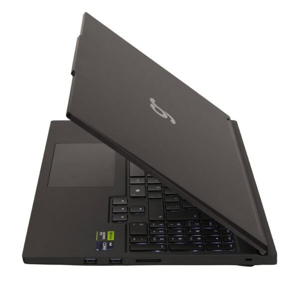 Gelişmiş dizüstü bilgisayar, siyah renkli klavyeli ve dayanıklı tasarımlı, yüksek performanslı oyun ve çalışma için ideal laptop modeli.