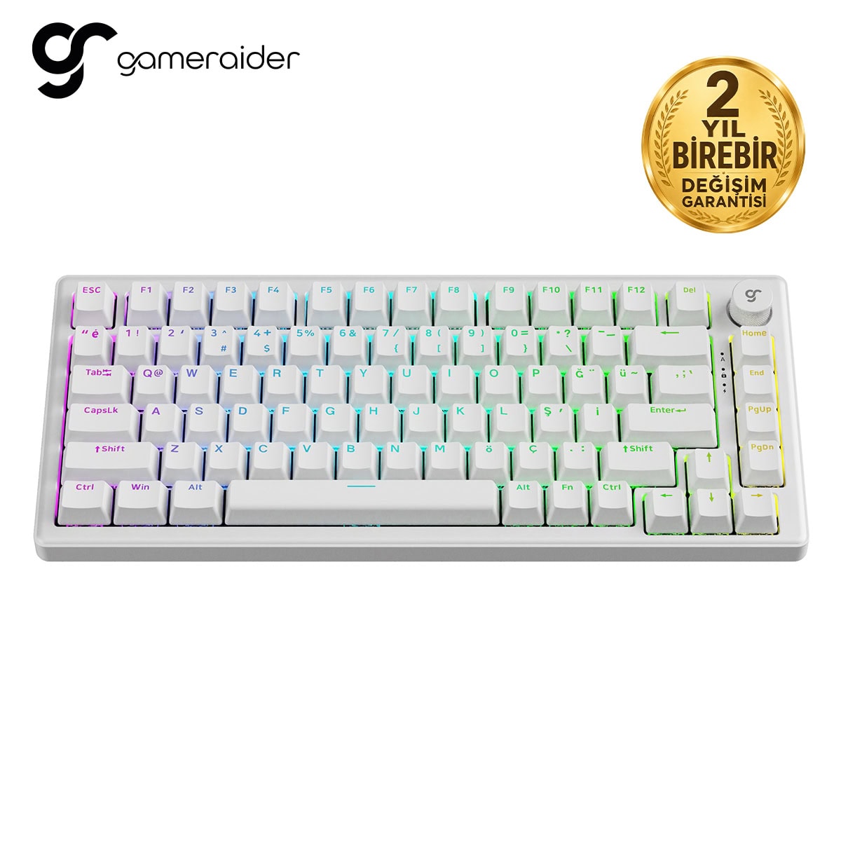 RGB Aydınlatmalı Oyun Klavyesi, Çok Renkli Aydınlatma ve Hızlı Tuş Tepkisi.