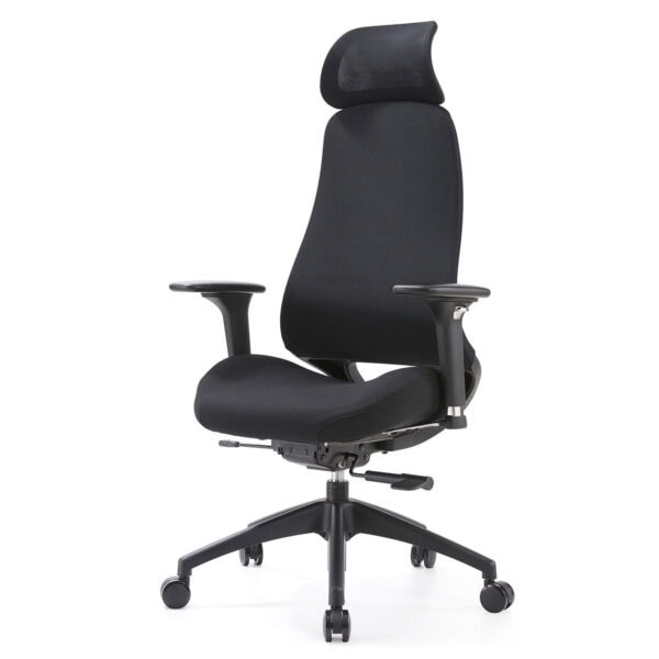 Yüksek ergonomili ofis çalışma sandalyesi, ayarlanabilir sırt ve kol dayanakları ile konfor sağlar, dayanıklı ve şık tasarımıyla ofis ortamlarının vazgeçilmez parçasıdır.