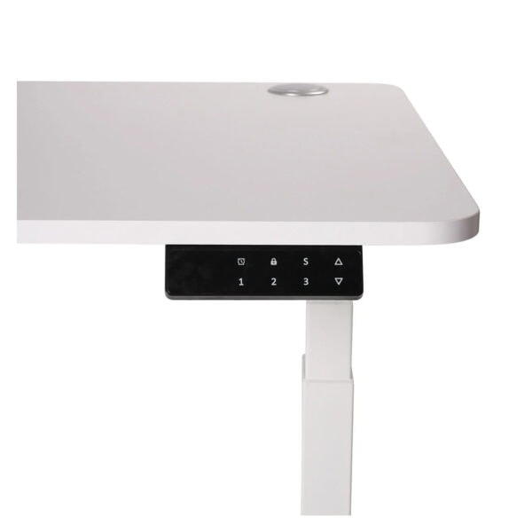 Yüksek teknolojili akıllı çalışma masası, hafif ve şık tasarımıyla modern ofis ve ev kullanımı için uygun, ayarlanabilir yükseklik özellikleri ve entegre kontrol paneli ile ergonomik çalışma alanı sağlar.