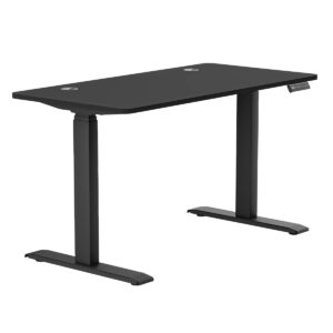 Esnek yükseklik ayarlı elektronik çalışma masası, modern ergonomic tasarım, minimalist siyah renk ve dayanıklı malzeme. Ofis ve ev kullanımı için ideal, konforlu ve verimli çalışma ortamı sağlar.