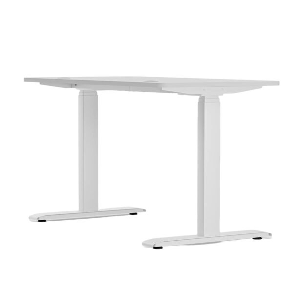 - Beyaz ayarlanabilir çalışma masası, modern ofis ve ev ortamları için ergonomik tasarım.