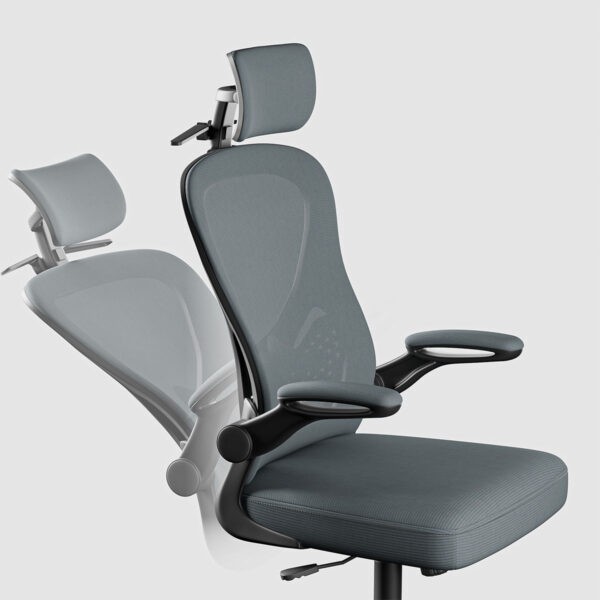 Yüksek ergonomili ofis çalışma sandalyesi, ayarlanabilir sırt ve kafa desteği, hafif ve dayanıklı malzeme, uzun süre kullanım için ideal. Ofis konforunu artıran modern tasarım.