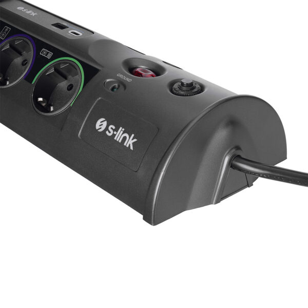 S Link Prz01 Prizhive 3m 1860 Joule 1 5mm 1 Usb 1 Typec 2 1a 5v 16a 250v 3680w 10lu Akim Korumali Priz Siyah 6