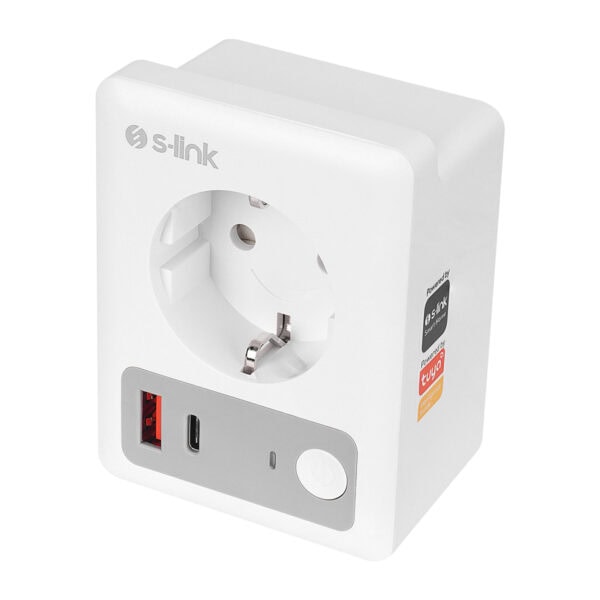 S Link Sl 13 Masterpower 2 4 Ghz Type C Usb Cikisli Wifibt Tuya Destekli 16a Akim Korumali Akilli Priz 3