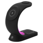 S-Link SL-CW20 Telefon-Saat-Kulaklık Uyumlu 15W Siyah RGB Kablosuz Şarj Cihazı