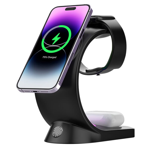 S Link Sl Cw20 Telefon Saat Kulaklik Uyumlu 15w Siyah Rgb Kablosuz Sarj Cihazi 4