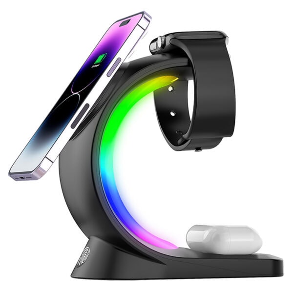 S Link Sl Cw20 Telefon Saat Kulaklik Uyumlu 15w Siyah Rgb Kablosuz Sarj Cihazi 5