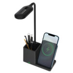 S-Link SL-M9054 Siyah TypeC 10W Kablosuz Şarj Cihazı ve Kalemlikli Masa Lambası