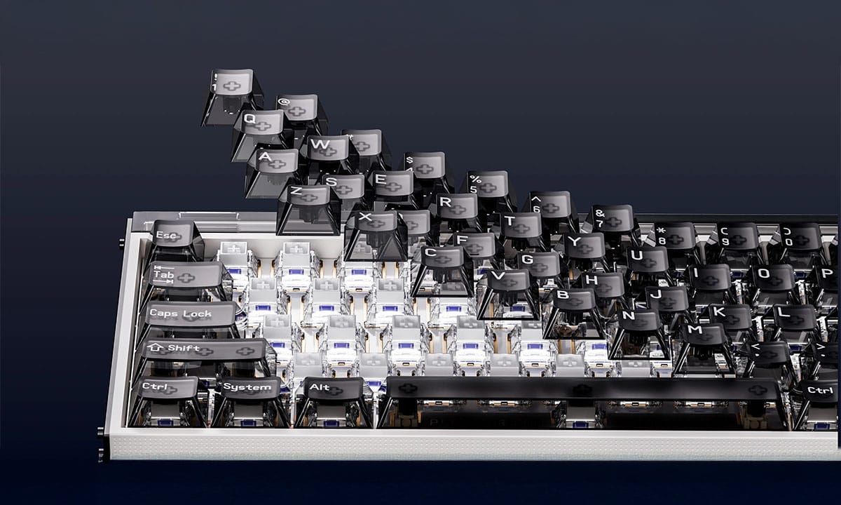 Yüksek kaliteli bilgisayar klavyesi ve mekanik tuşlar, profesyonel ve oyuncu kullanımına uygun, ergonomik ve dayanıklı yapısıyla oyun ve ofis bilgisayarlarına uygun tasarım.