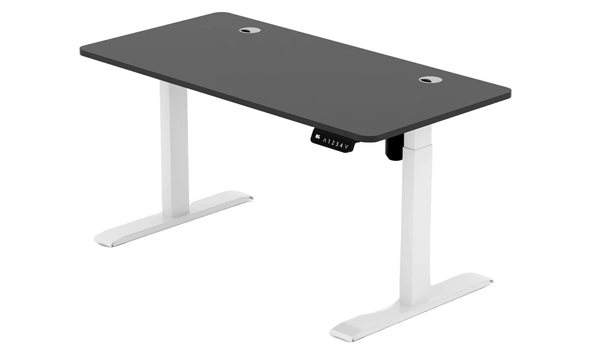 Esnek ayarlanabilir elektrikli çalışma masası, modern tasarım, ergonomik çalışma, ofis ve ev kullanımı, yüksek kalite, dayanıklı çerçeve.