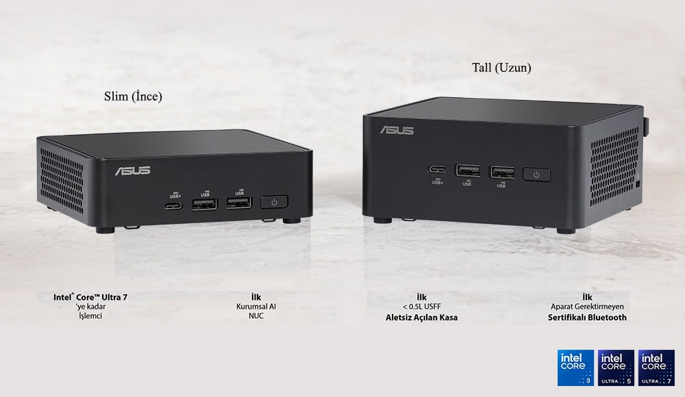 ASUS NUC 14 Pro Tall Kit Mini Bilgisayar H3