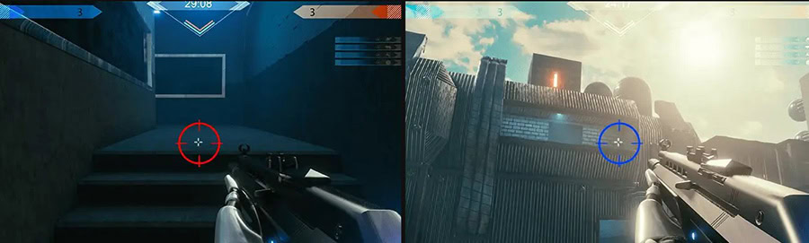 Yüksek çözünürlüklü bilimsel nişangah ve kule savaş sahnesi, gerçekçi grafikler ve dinamik ortam, güçlük seviyeleri ile yarışma ve taktiksel nişancılık oyunları için ideal.