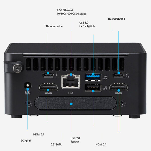 2. Yüksek hızlı 2.5G Ethernet ve USB 3.2 Gen 2 Type A bağlantı portları.