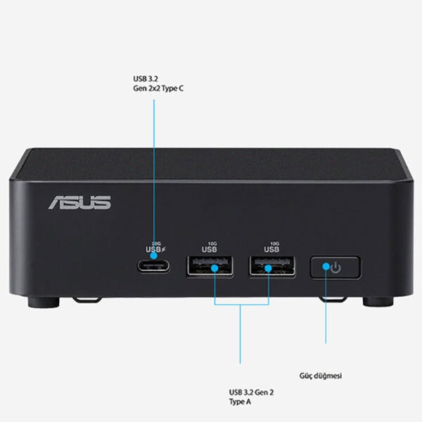 USB 3.2 Gen 2 Type C ve USB 3.2 Gen 2 Type A portları ile yüksek hızlı bağlantı sağlayan ASUS bilgisayar bağlantı noktası.