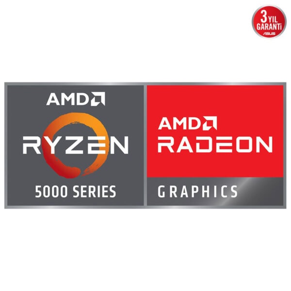 AMD Ryzen 5000 Serisi ve AMD Radeon Grafikleri logosu, yüksek performanslı bilgisayar donanımı ve oyun ekran kartları ile ilgili SEO uyumlu görsel altyazısı ve açıklaması.