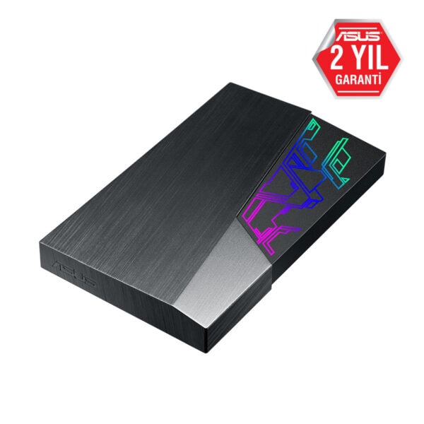 Yüksek performanslı ASUS SSD depolama cihazı şık tasarımı ve dayanıklı yapısıyla bilgisayarlar için ideal. RGB aydınlatmalı tasarımıyla kullanıcıların ilgisini çekiyor.