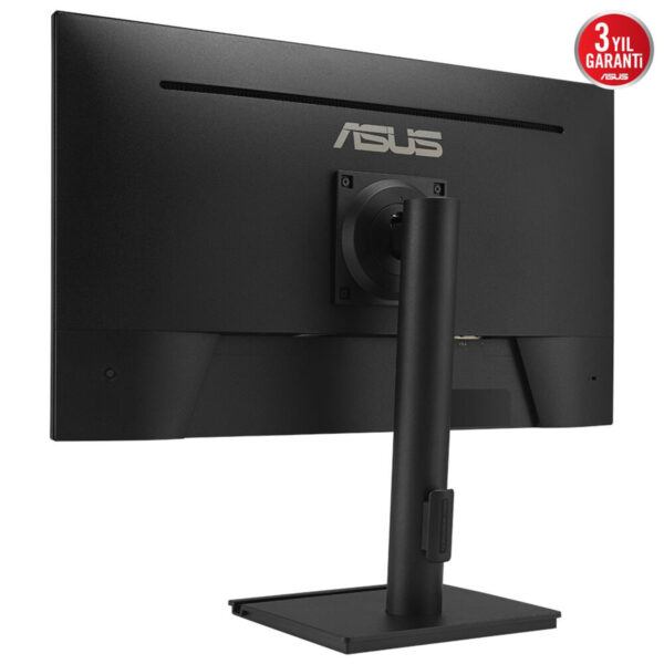 Yüksek çözünürlüklü ASUS monitör arka görünüm, ergonomik stand ve şık tasarım; profesyonel ve oyun amaçlı bilgisayar monitörleri için ideal.