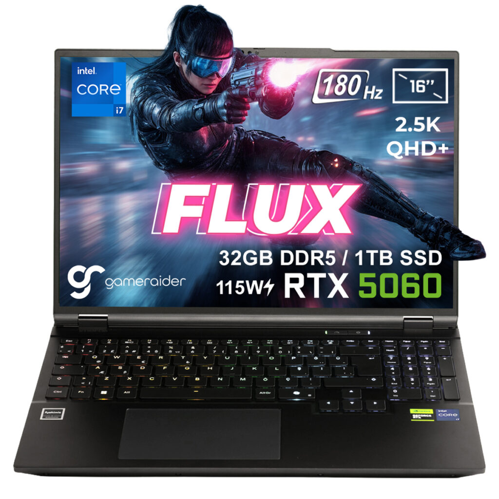 Gameraider Flux Gr16 Intel Core I7 14650hx 32gb Ddr5 1tb Ssd Rtx 5060 8gb 115w 16 Inç 2.5k Qhd+ 180hz Freedos Gaming Laptop 1