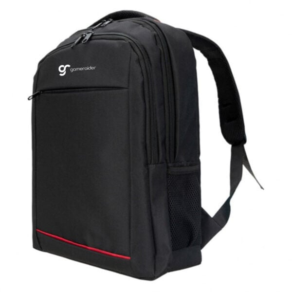 GamerAider Siyah Laptop Sırt Çantası, dayanıklı ve şık tasarım, geniş iç hacim, laptop ve ekipmanlar için düzenleyici cepler, seyahat ve günlük kullanım uyumlu, bilgisayar sırt çantası.