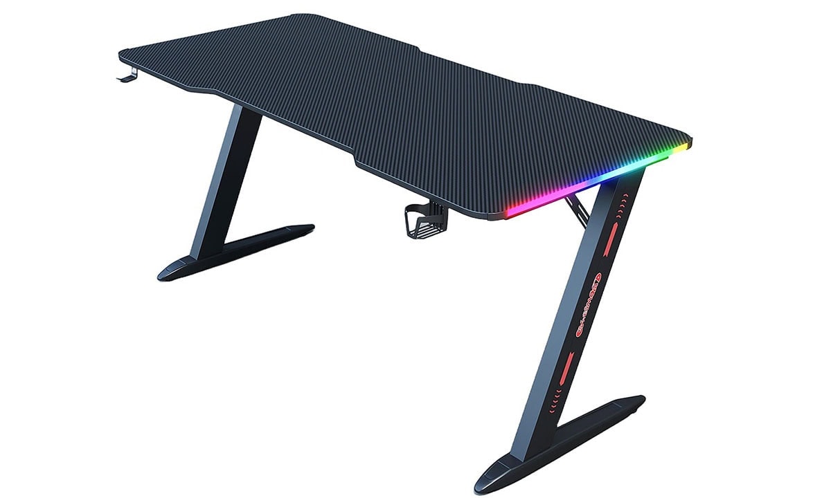 Yüksek kaliteli oyuncu ve çalışma masası, RGB aydınlatmalı modern tasarım, dayanıklı ahşap yüzey ve ergonomik ayarlanabilir ayaklar ile ofis ve oyun odası kullanımı için ideal.