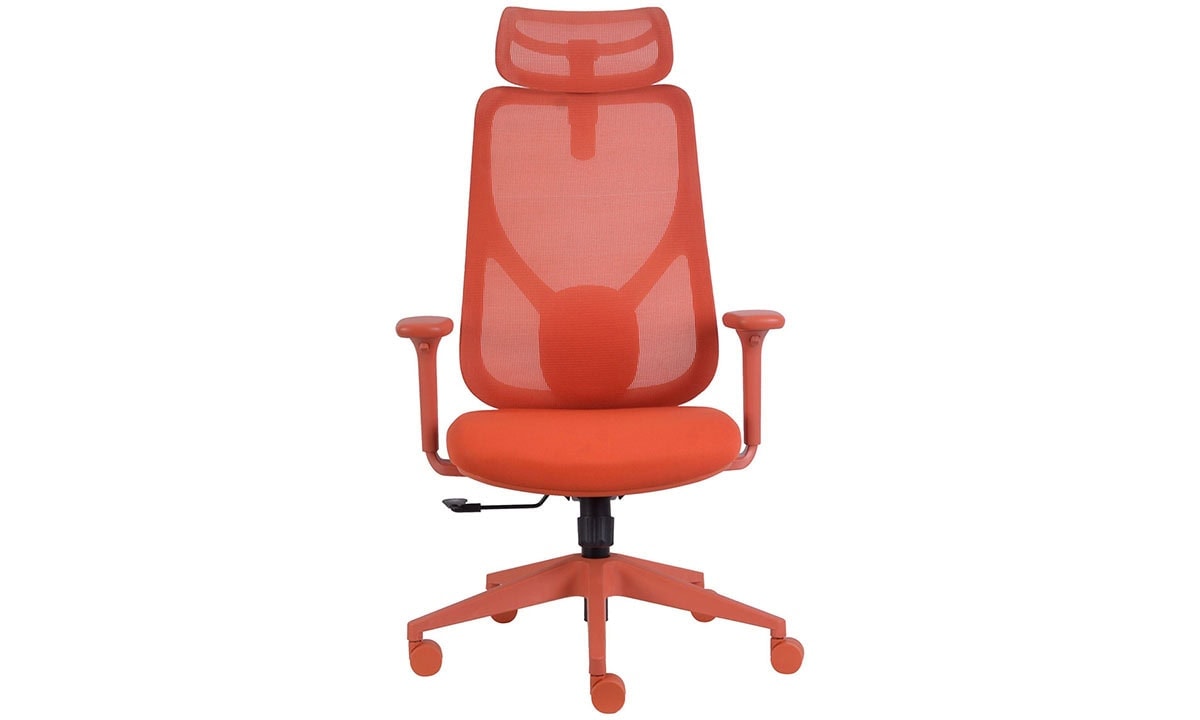 Renkli ergonomik ofis sandalyesi, ayarlanabilir koltuk ve yükseklik özellikleriyle ofis ve çalışma alanları için uygun. Modern tasarım ve rahat oturma deneyimi sunar.