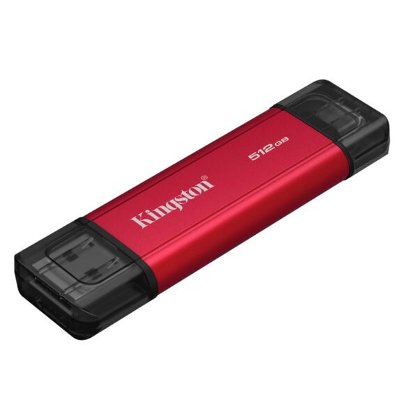 Kingston 512GB USB bellek, hızlı veri aktarımı ve geniş depolama kapasitesi ile taşınabilir veri saklama çözümü. Siyah ve kırmızı renkli, dayanıklı ve şık tasarımıyla dikkat çeker.
