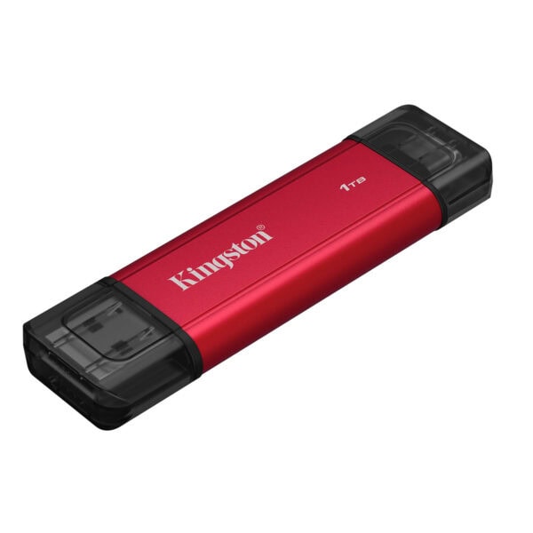 Yüksek kapasiteli kırmızı Kingston USB flaş bellek, taşınabilir ve hızlı veri aktarımı için ideal 1TB depolama alanı ile.
