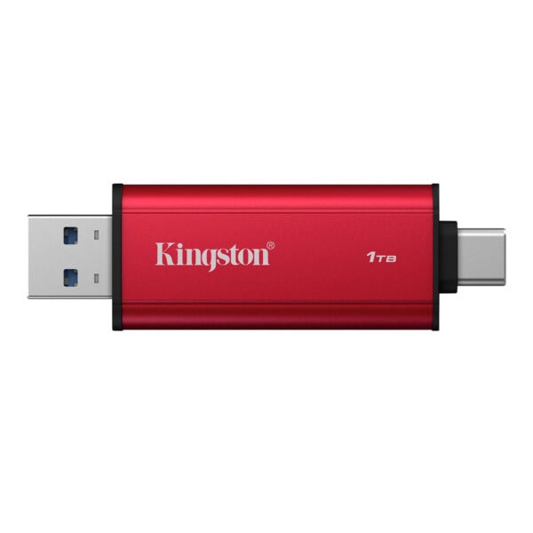 Yüksek kapasiteli kırmızı Kingston 1TB USB bellek, taşınabilir ve hızlı veri transferi için ideal. Evrensel uyumluluk ve güvenli veri depolama özellikleriyle dikkat çekiyor.