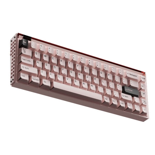 Minik pembe renkli bilgisayar klavyesi, detaylı ve kullanışlı tasarım, USB bağlantı desteği, laptop ve bilgisayar aksesuarları, ergonomik ve şık dizayn.