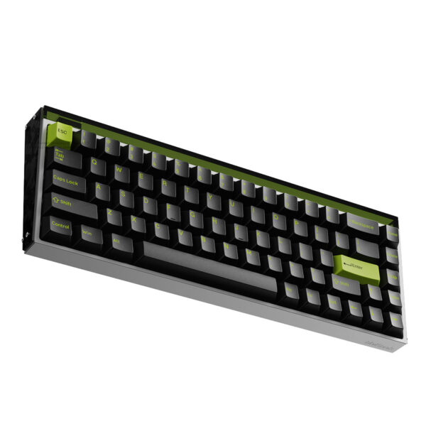 Yüksek kaliteli bilgisayar klavyesi, siyah ve yeşil renkli aydınlatmalı tuş dizisi ile ergonomik tasarım. Çalışma ve oyun performansını artıran modern klavye modeli.