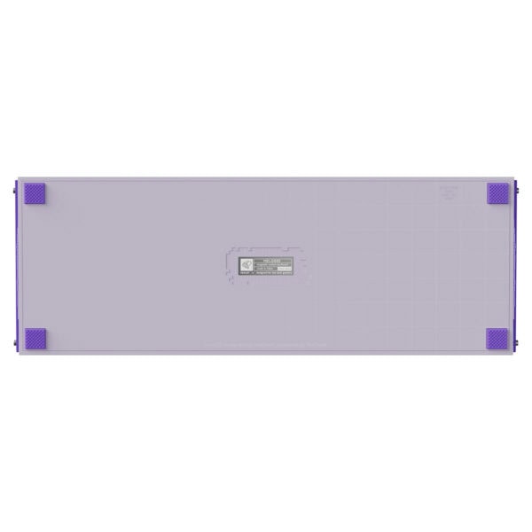 Renkli oyun klavyesi alt kısmı, mor detaylara sahip mekanik oyuncu klavyesi, rahat ve dayanıklı tasarımıyla profesyonel oyun deneyimi sunar.