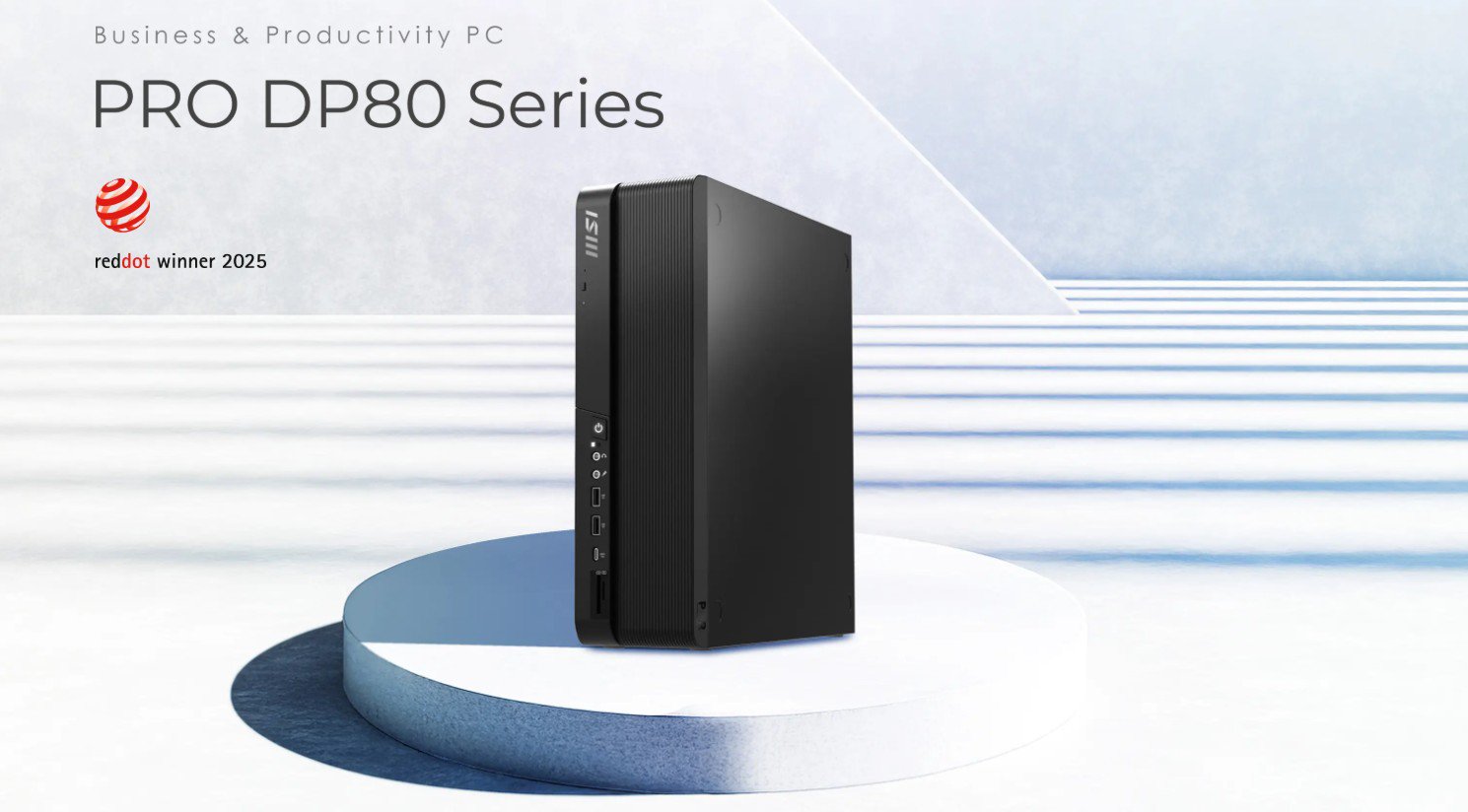 Yüksek performanslı MSI PRO DP80 serisi ofis ve iş istasyonu bilgisayarı, şık tasarımı ve güçlü donanımıyla dikkat çekiyor. Red Dot 2025 tasarım ödüllü bu masaüstü bilgisayar, profesyonel kullanım ve verimlilik için ideal.