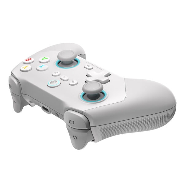 Yüzde yüz beyaz renkli, oyun ve tasarım amaçlı kullanıma uygun PlayStation 5 DualSense kablosuz gamepad.