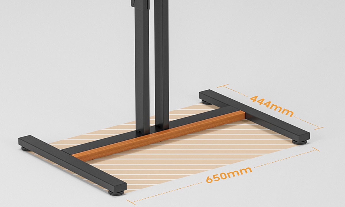 Sağlam ve ayarlanabilir laptop ve monitör standı, uzun ömürlü ve ergonomik tasarım, 444mm genişlik, 650mm derinlik, ofis ve çalışma alanları için ideal.