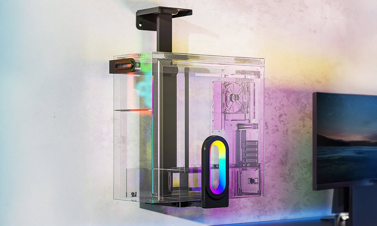 Şeffaf bilgisayar kasası ve RGB aydınlatmalı yeni nesil oyuncu bilgisayarı, yüksek performans ve görsel efektler sunan modern bilgisayar kasası.