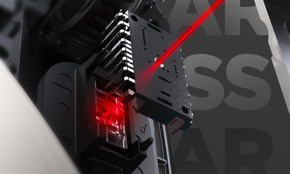 Yüksek teknolojili lazerli tarama ve güvenlik sistemi, bilgisayar bileşenleri ve donanımlar için gelişmiş koruma sağlar.