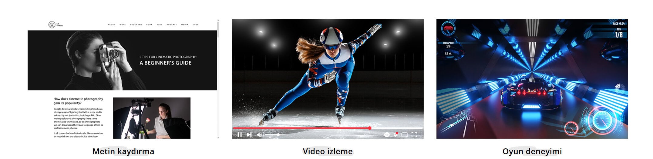 Yüksek çözünürlüklü fotoğraf ve video içerikleri için dizüstü bilgisayar, profesyonel fotoğrafçılık ve video düzenleme cihazları.