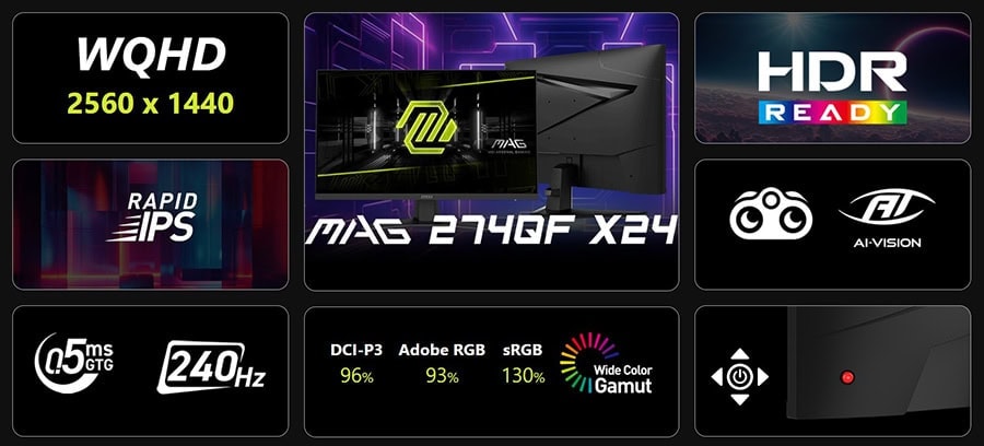 Yüksek çözünürlüklü 2560x1440 WQHD ekran, hızlı IPS panel teknolojisi ve HDR uyumu ile net ve canlı görseller sağlar. Profesyonel ve oyun amaçlı kullanımlar için ideal iletişim ve grafik tasarım ekranı.