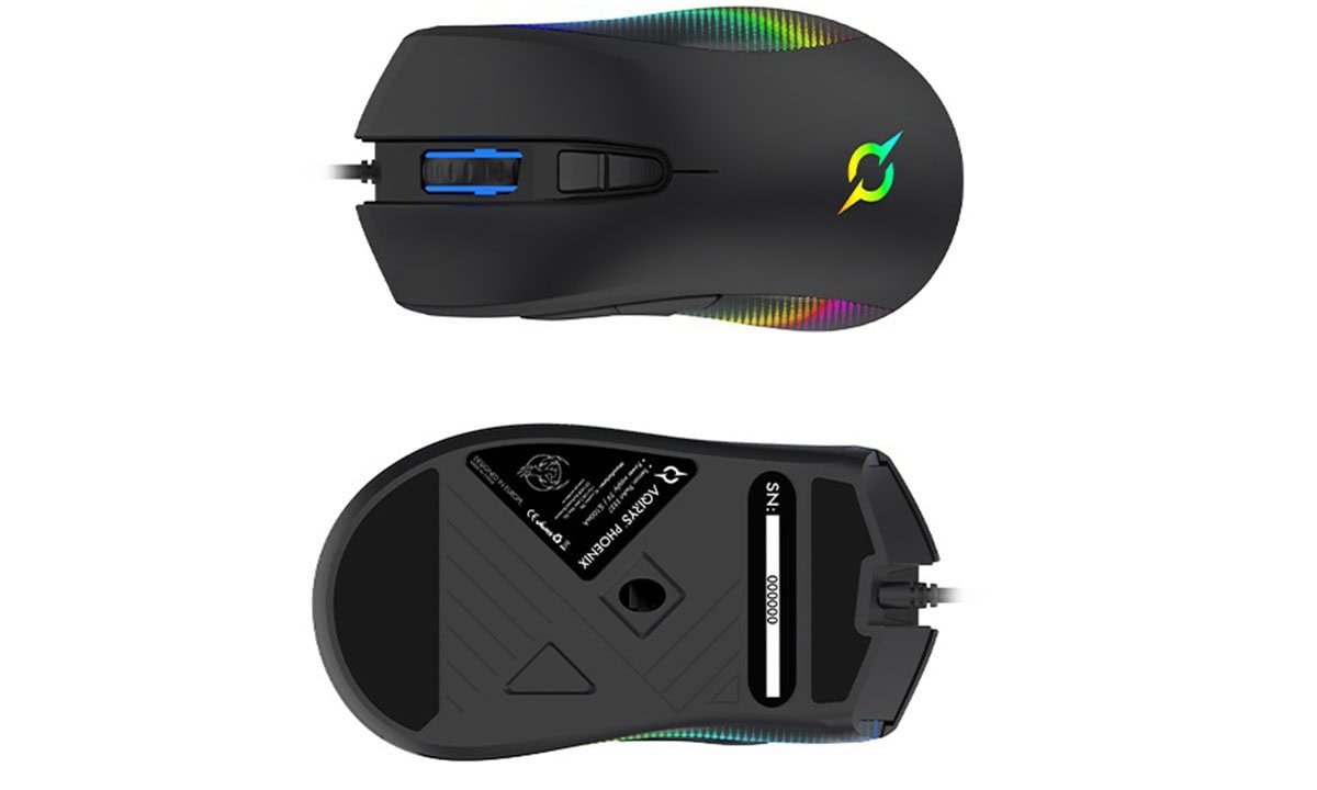 Görünüşte RGB aydınlatmalı oyuncu fare, ergonomik tasarım ve yüksek hassasiyetli sensör ile masaüstü bilgisayar oyunları için ideal. Siyah renkli, kablolu, hızlı tepki veren ve stil sahibi gaming mouse.