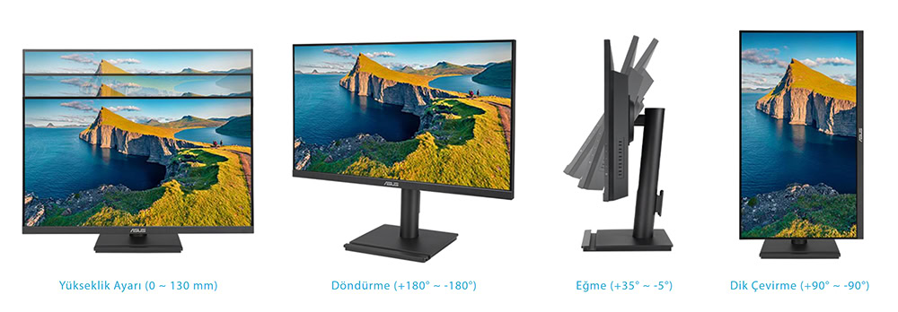 Yüksek çözünürlüklü 23.8" ekran, IPS panel, 120Hz yenileme hızı, ergonomik tasarım, USB Hub ve geniş görüş açıları ile ofis ve profesyonel kullanım için uygun ASUS iş monitörü.
